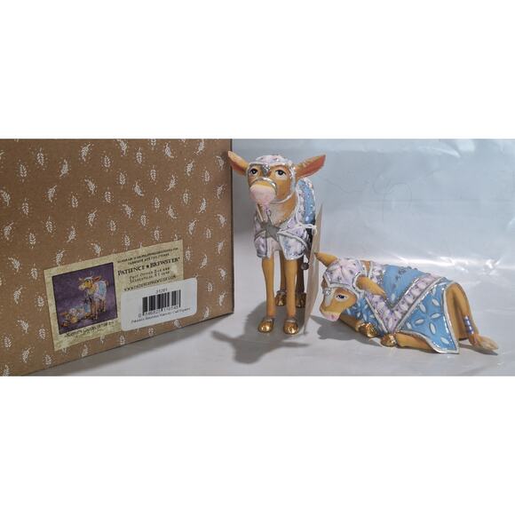 Patience Brewster Krinkles Figures Nativity Calves Set of 2 31261 w/ Box- Mint! - Picture 1 of 10